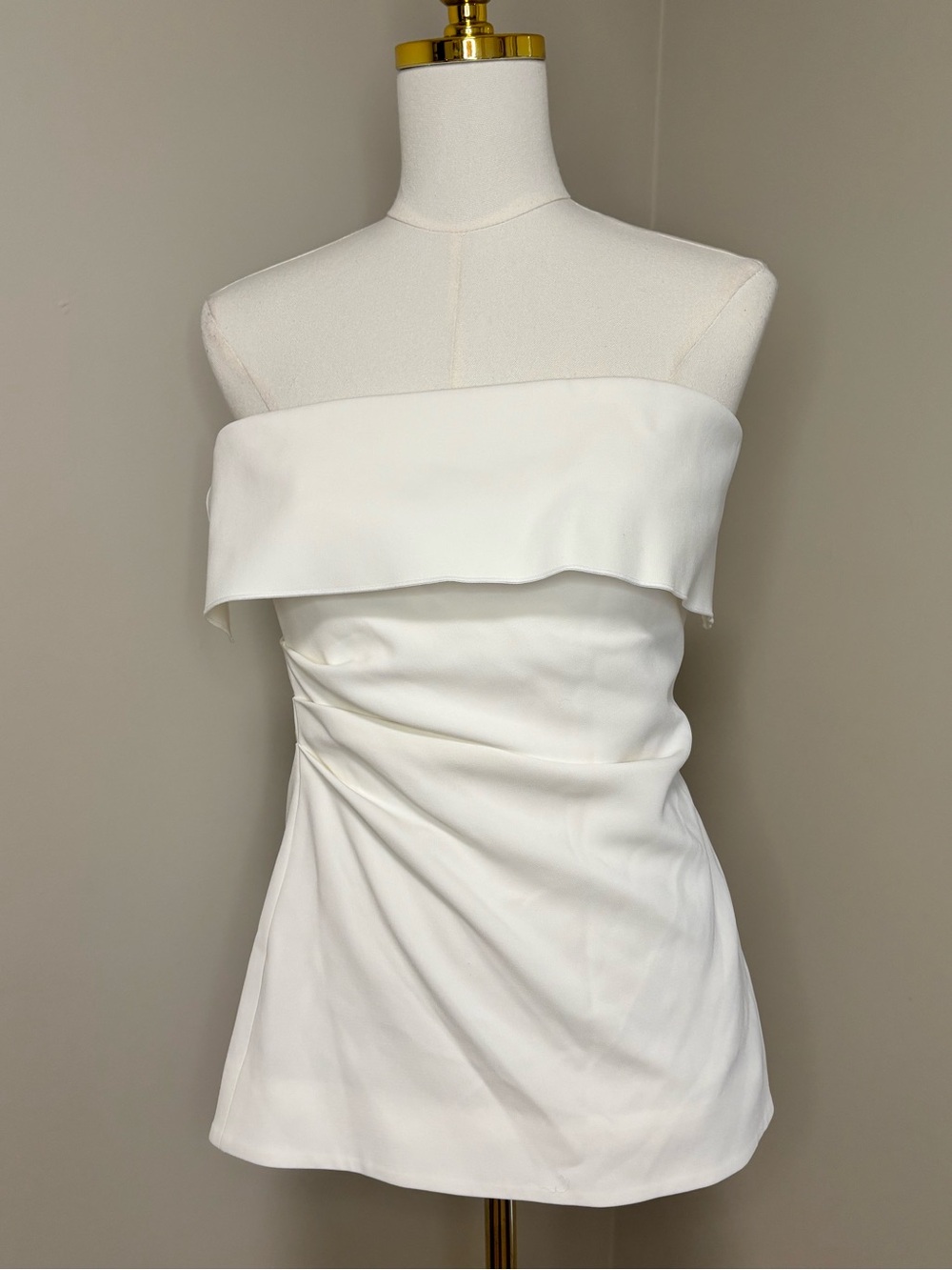 Proenza Schouler Felicity Strapless Foldover Crepe Top White Size 6